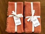 Williams Sonoma FRINGE Napkins/Pumpkin Set of 8