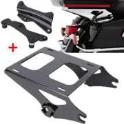 Black Tour Pak Pack Mount Rack Docking Hardware Kit For Harley 14-UP Touring