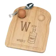 Letter W Is For Whisky Breakfast Dippy Egg Cup Board Funny Whiskey Scotch