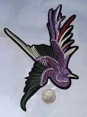 Purple Bird Sew On Applique, 20x25 cm, Patch, Appliqué
