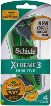 SCHICK Xtreme 3 SENSITIVE MEN x 4 razors disposable x 2 PACKETS ** BULK BUY **