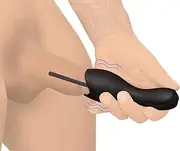 Trinity Vibes 10X Vibrating Head Teaser with Urethral Sounds Premium Silicone Masturbator, 3 Lengths Interchangeable Urethral Sounds Rechargeable Textured Inner Sleeve Rod Stimulator,Black