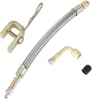 X AUTOHAUX 1 Set 90 Degrees Copper Tire Valve Extension with Durable Stainless Steel 210mm Tyre Valve Stem Extender for Car Motorcycle RV Truck Bike