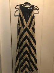 Sass & Bide Navy / Gold Postmodern Love Dress Size XXS