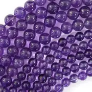 AA Natural Purple Amethyst Round Beads Gemstone 15" Strand 6mm 8mm