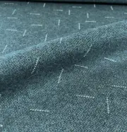 2 yd Unika Vaev Esprit Jewel Blue Woven Wool w/ Silver Accent Upholstery Fabric