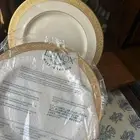 2 Lenox WESTCHESTER MILLENIUM 10.5" DINNER PLATEs GOLD PLATED IVORY BONE CHINA