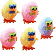 ERINGOGO 5pcs Wind Up Chick Clockwork Plush Playthings Safe Easy to Grip Fun for Easter Celebrations and Creative Play Random Color