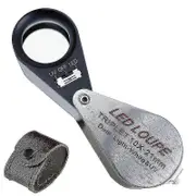 10x Magnification Jeweler Loupe Triplet Lens Magnifier With 6 Led Uv Light 21mm For Gems, Jewelry [x