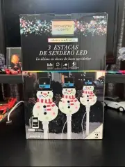 Gemmy Orchestra of Lights Color-Changing LED 3 Ct Snowmen Pathway Lights Multico