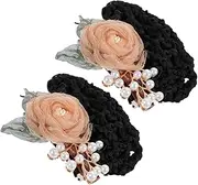 WRITWAA Flower Hairnet Hairpin Women's Hair Bun Cover Net Hairnet Hair Clip for Graceful Daily Look