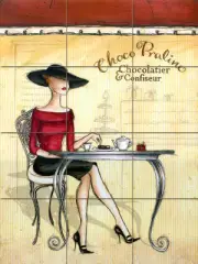 Art Mural Ceramic Backsplash Paris Coffee Tile #328