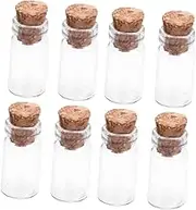 Yardenfun 1 Pack Mini Wish Bottles Clear Glass Jars with Cork Stoppers for DIY Messages Weddings Party Favors Craft Projects for Decoration and