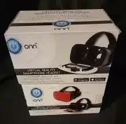 2- NEW ONN-Virtual Reality Smartphone Headset White & Red- Fits iPhone & Samsung