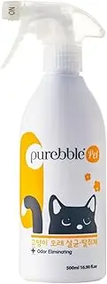 Purebble Cat Litter Odor Eliminator | Litter Box Deodorizer | Neutralizes Urine Scent with Natural Ingredients | Anti-clumping | Easy to use | Can be used on Furniture, Carpet, Floor | 500 ml