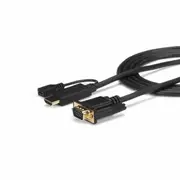 StarTech HD2VGAMM3 video cable adapter 0,9 m VGA (D-Sub) HDMI + Micro USB Black