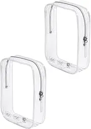 [CALYGO] Packing Cubes Quart Size Travel Bag Tsa Approved Clear Toiletry Bag Small European International Must Haves Long Flight Airplane Essentials, Clear, Long Flight European International Travel