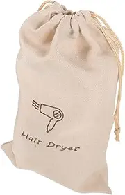 CANIGHT Sturdy Burlap Bag Travel Pouch for Hair Dryer Electronics Drawstring Storage Bag for Travel Portable Reusable