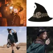 Spooky Witch Hat for Halloween Party Gear Lace Accessories Retro Wizard Hat