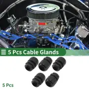 PG11 Cable Glands 0.62" Waterproof Bellows Straight Connector PA6 Nylon Black