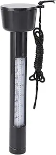 Floating Pool Thermometer Waterproof Swimming Pool Thermometer with String for Ponds Spas Hot Tubs Black