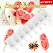 8 Cell Silicone Frozen Ice Cream Mold Juice Popsicle Maker Lolly Pop Mould