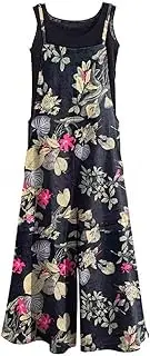 KMAZN Women's Casual Loose Long Cotton Bib Overalls Baggy Linen Plus Size Jumpsuits Rompers Wide Leg Pants…