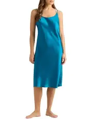 [David Lawrence] Cannes Silk Sleep Dress in Teal