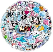 120PCS Ice Skating Stickers, Ice Skating Birthday Party Decorations Wonderland Ice Skating Party Favors Supplies Christmas Snowflake Stickers for Water Bottle, Laptop, Phone, Skateboard, Scrap Booking