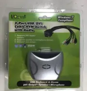 2 Port KVM Switch 1920 X 1200 - DVI W/ Audio and USB 2.0 Hub