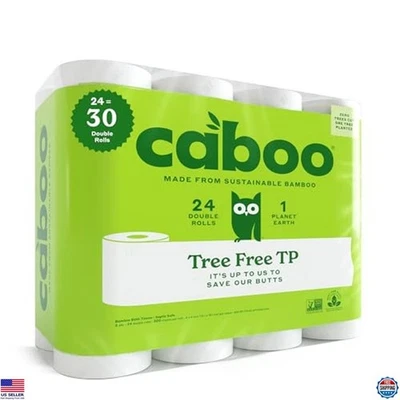 Tree Free Toilet Paper, Septic Safe, 2 Ply, Non Toxic, 24 Double Rolls, 300