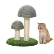 Catzon Cat Scratching Post Mushroom Natural Durable Sisal Board Scratcher-Gray