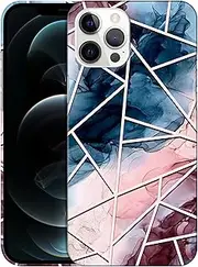 [GlamCase] for iPhone 12 Pro Max, iPhone 12 Pro Max Case - Abstract Marble Geometric Pattern Printed Slim & Sleek Cute Plastic Hard Protective Designer Back Phone Case/Cover for iPhone 12 Pro Max