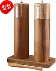 Wooden Salt and Pepper Grinder Set Acacia Wood Refillable Manual Mills