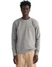 [Gant] Shield Crew Neck Sweatshirt in Grey Melange