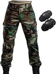 H World Shopping Military Army Tactical Airsoft Paintball Shooting Pants Combat Men Pants with Knee Pads Woodland