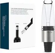 KITCHENDAO 2-in-1 Wine Aerator Pourer and Stopper, Premium Wine Air Aerator Pourer Decanter Spout Dispenser No Drip or Spill,Improve Taste and Bouquet Instantly - Dishwasher Safe,BPA Free,Black