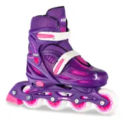 Crazy Skates 148 Adjustable Inline Skates Purple Glitter - Large