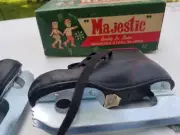 Vintage Youth Kids Majestic Ice Skates Double Runner Steel Blades w/ Box NIB