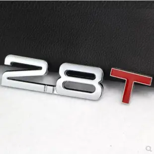 汽車3D金屬車貼 1.8T車標貼 1.5T創意排量貼2.0T貼標V6字母貼4WD