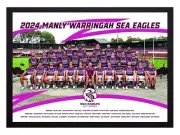 Framed 2024 Manly Sea Eagles NRL Poster - 84cm x 59.5cm x 3cm