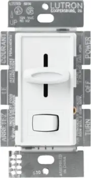 NEW LUTRON SFSQ-LFH-WH WHITE 3 SPEED FAN LIGHT SWITCH SLIDE DIMMER 4609541