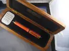 Parker Duofold Rollerball Pen Orange & Gold Trim New In Cherry wood Box