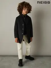 Reiss Black Gable 3-9 yrs Single Breasted Overcoat (B74642) | $195