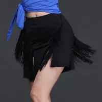 在飛比找ETMall東森購物網優惠-流蘇飄逸拉丁舞裙半身裙下裝新款演出服女成人倫巴恰恰短裙子性感