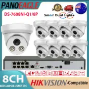 Hikvision CCTV NVR 8CH 8POE System 5MP IP Camera ColorVu Dual Light IR MIC Lot