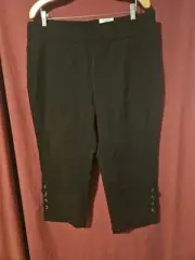 JM Collection Boho Paradise Size XL Black Pull On Comfort Waistband Capri NWT