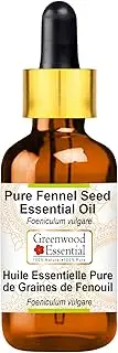 Greenwood Essential Pure Fennel Seed Essential Oil (Foeniculum vulgare) with Glass Dropper 100% Natural Therapeutic Grade Steam Distilled for Personal Care 30ml (1oz)