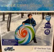 New! Bestway H2O Go! Snow Tube Winter Swirl Handles Inflatable 36" Sled Age 6+