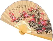 GRIRIW Oriental Folding Fan Wall Art Large Paper Fan Flower Design for Home Decor Weddings Events Lightweight and Easy to Install and Paper Materials